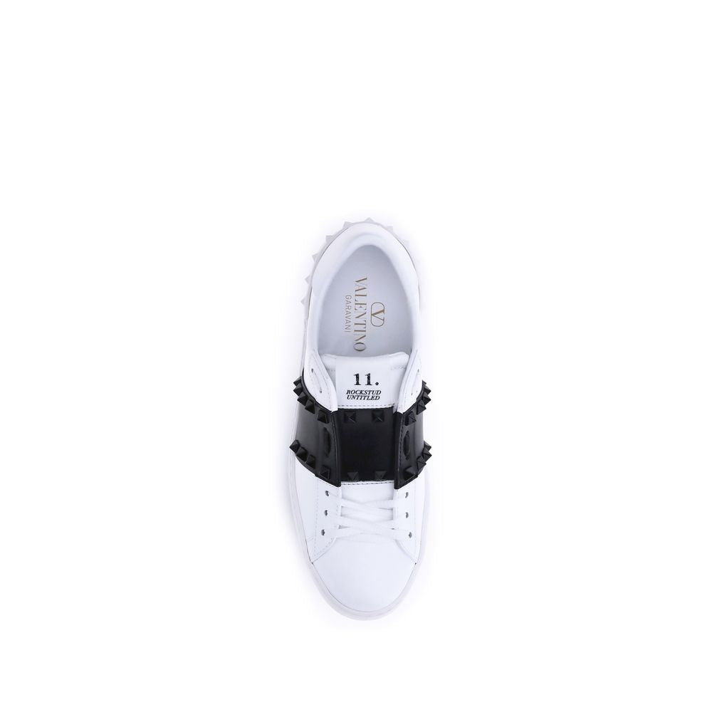 Valentino Garavani White Calf Leather Bos Taurus Low Top Sneakers