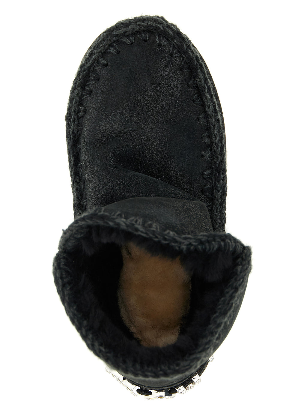 Mou Black Lamb Leather Ankle Boots