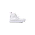 Converse White Fabric Platform Sneakers