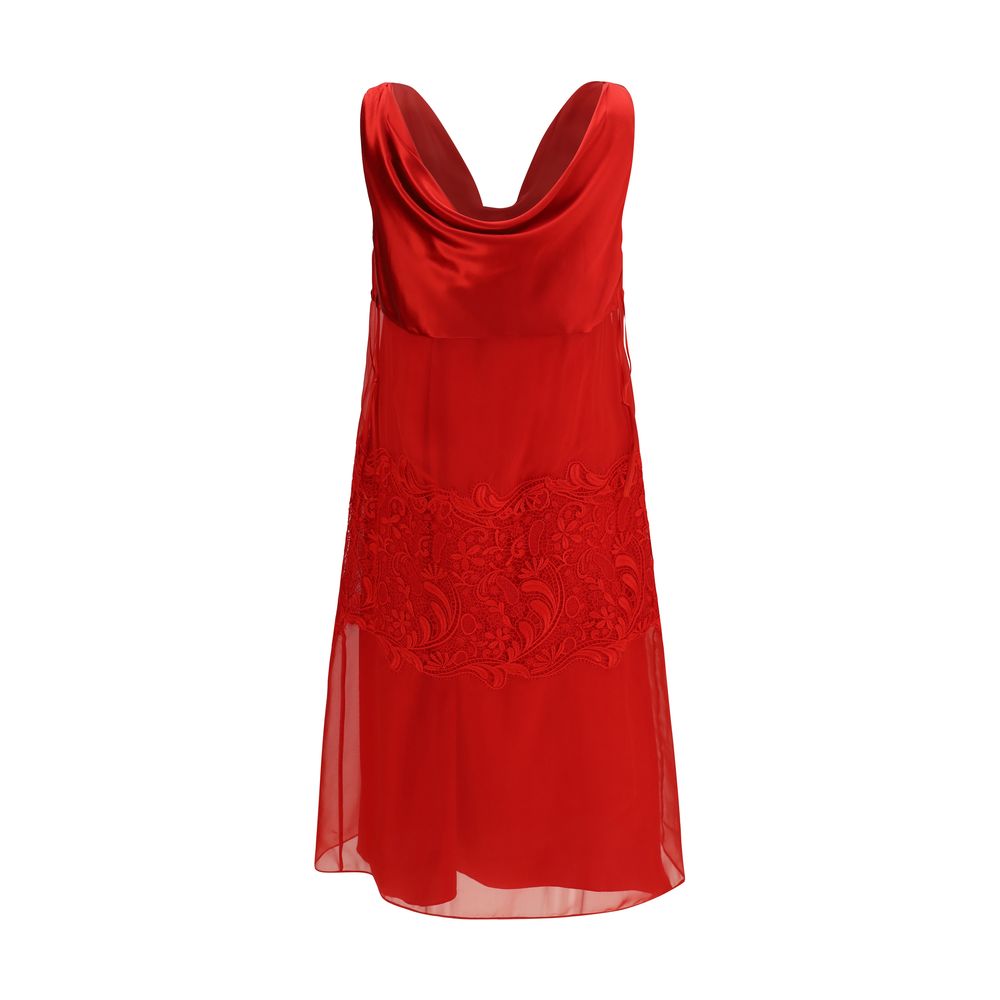 Ferragamo Red Silk Cocktail Dress