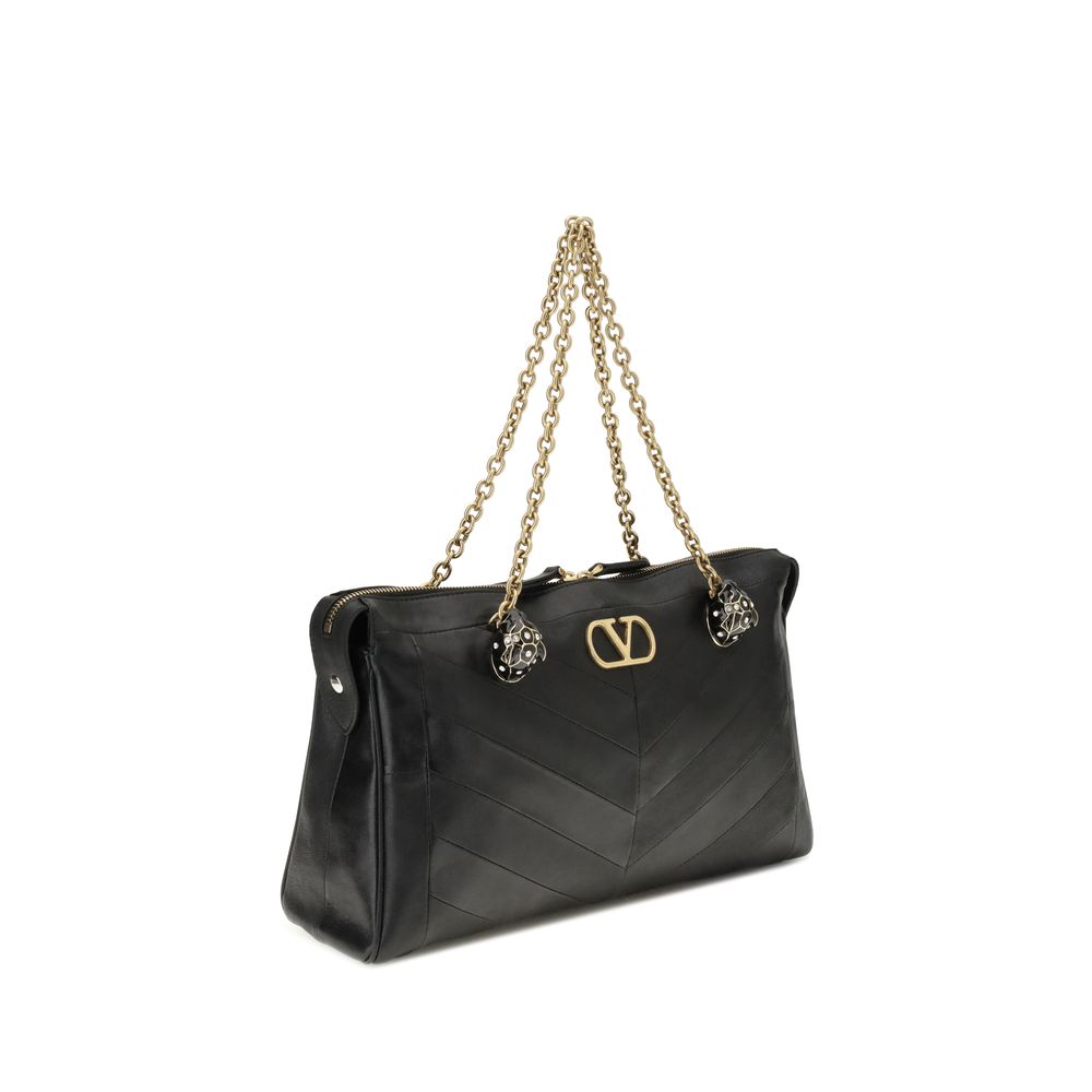 Valentino Garavani Black Lamb Ovis Aries Shoulder Bag