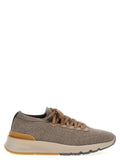 Brunello Cucinelli Gray Wool Low Top Sneakers