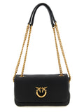 PINKO Black Lamb Leather Shoulder Bag