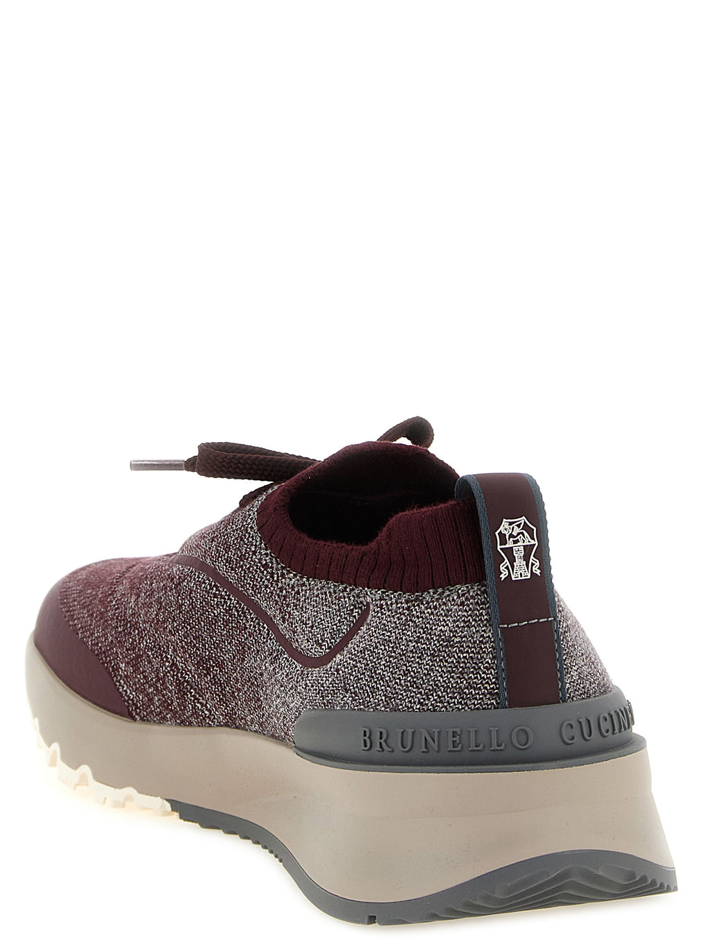 Brunello Cucinelli Bordeaux Cotton Athletic Sneakers