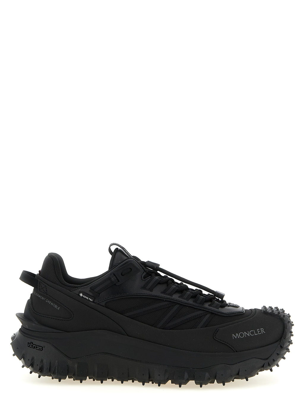 Moncler Black Leather Athletic Sneakers
