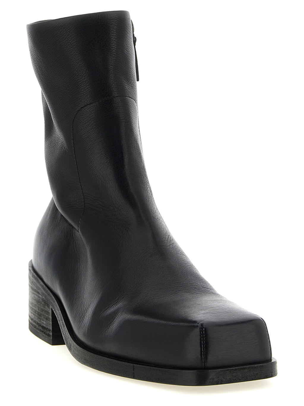 Marsell Black Calfskin Ankle Boots