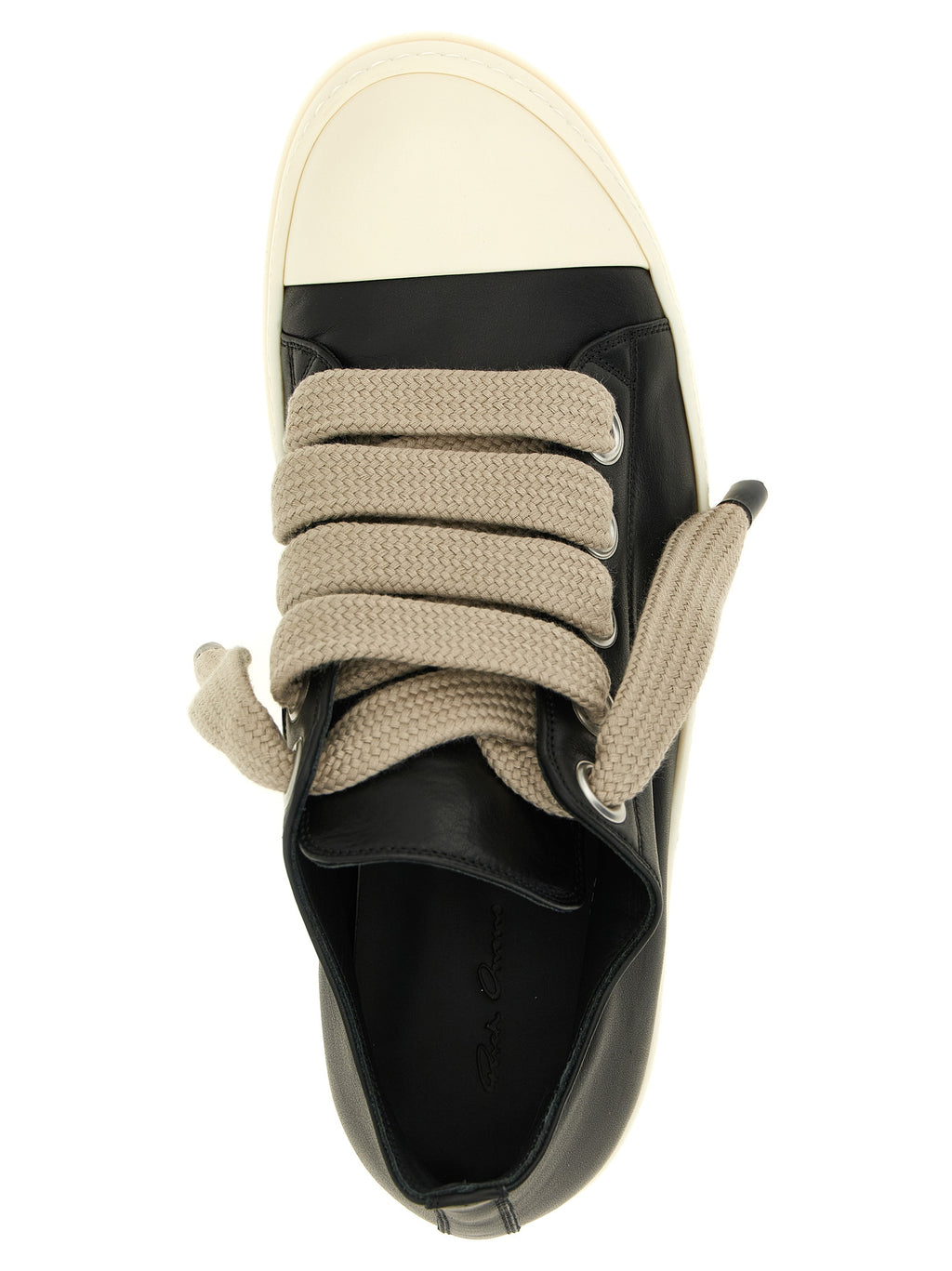 Rick Owens Bicolor Calfskin Low Top Sneakers