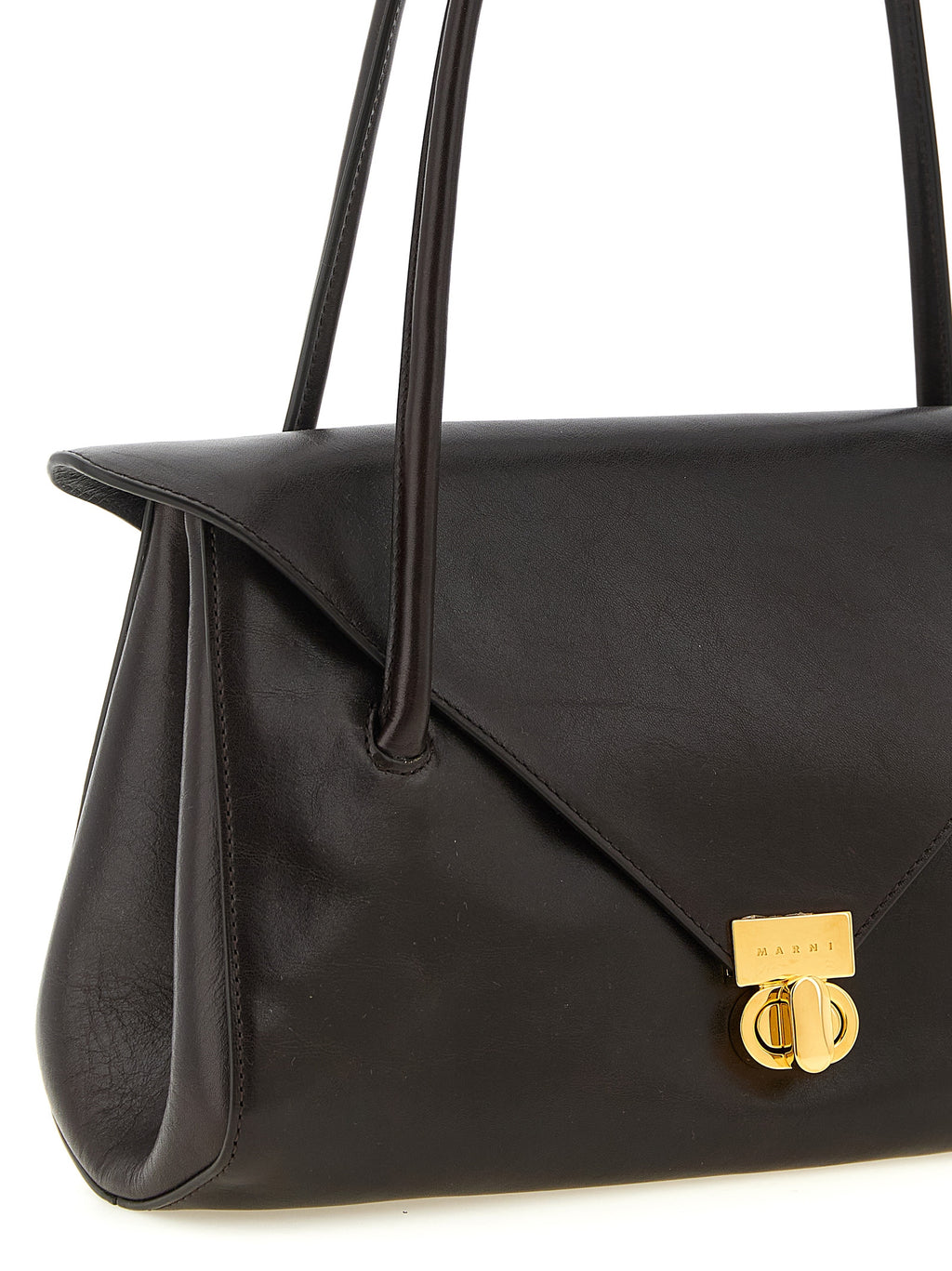 Marni Brown Calfskin Shoulder Bag