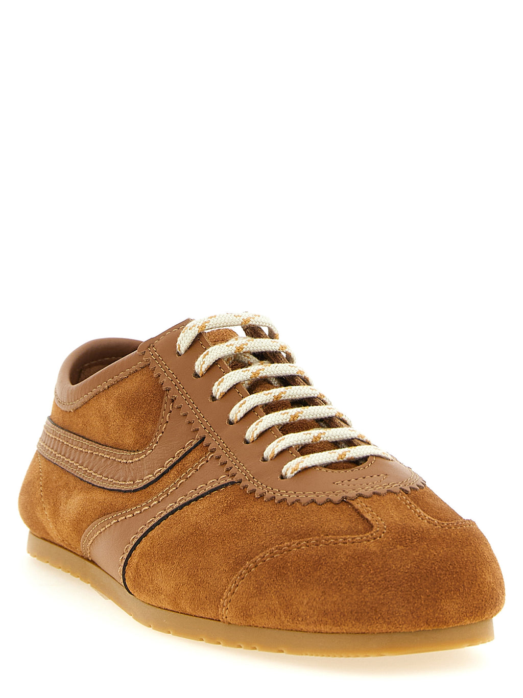 Dries Van Noten Brown Calfskin Low Top Sneakers