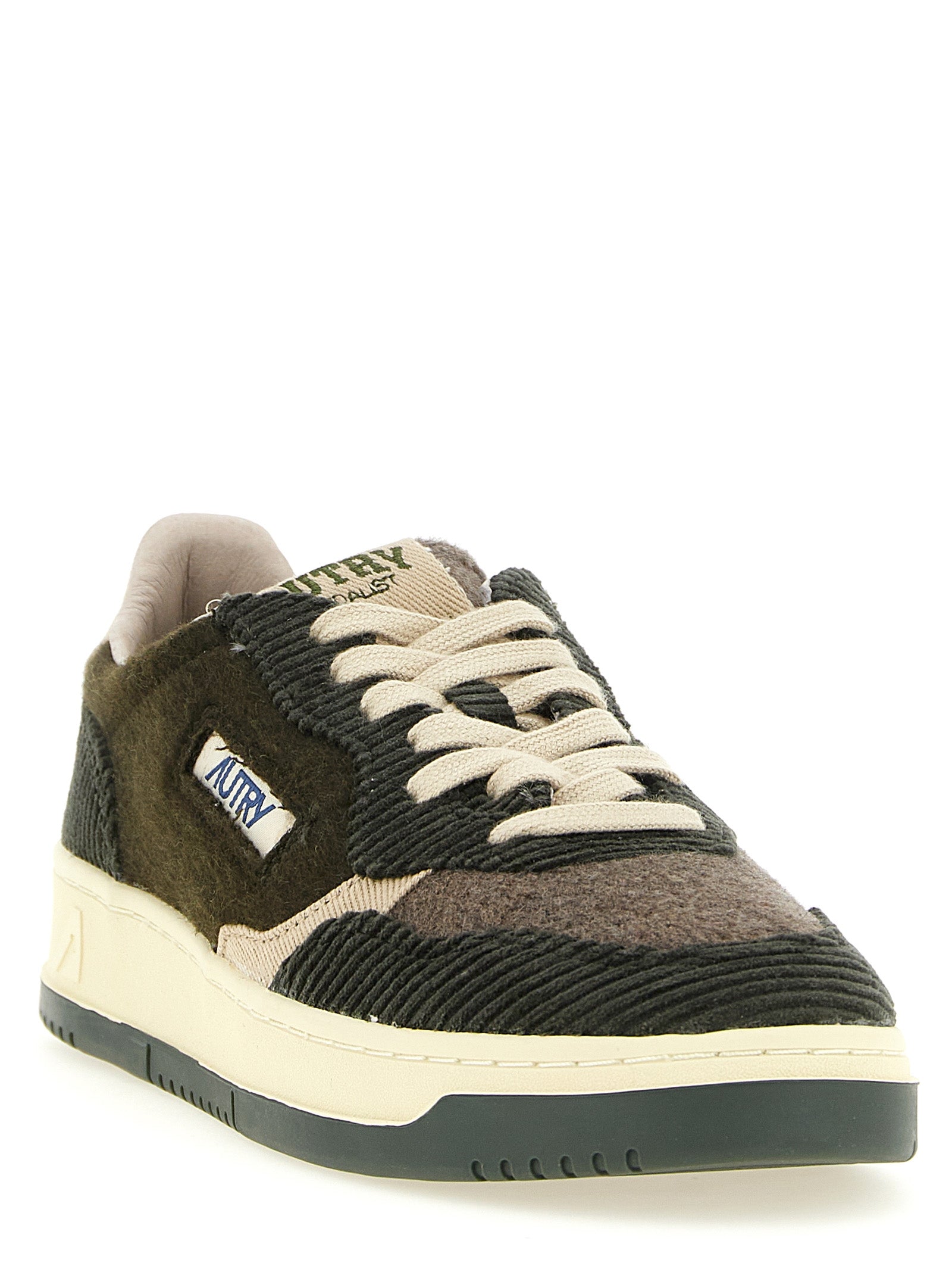 Autry Brown Textile Low Top Sneakers