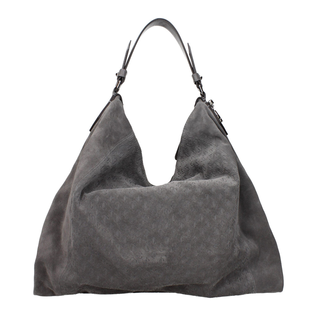 Jimmy Choo Gray Leather Shoulder Bag