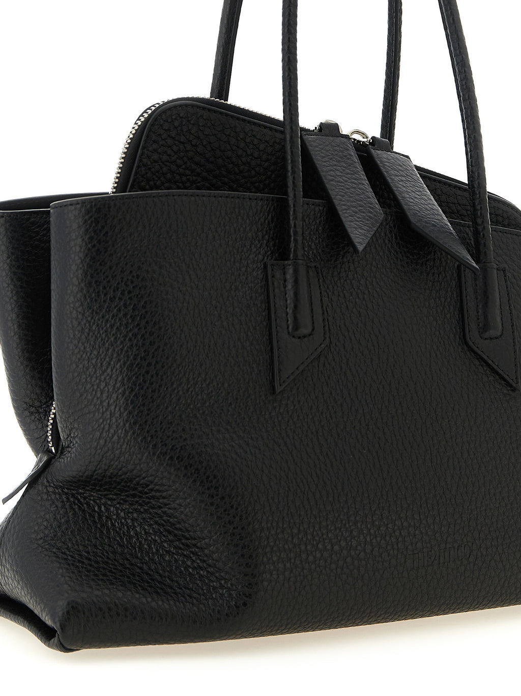 The Attico Black Bovine Leather Shoulder Bag