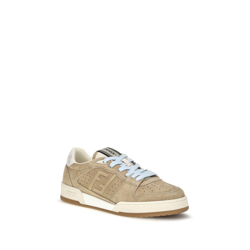 Fendi Beige Calf Leather Bos Taurus Athletic Sneakers