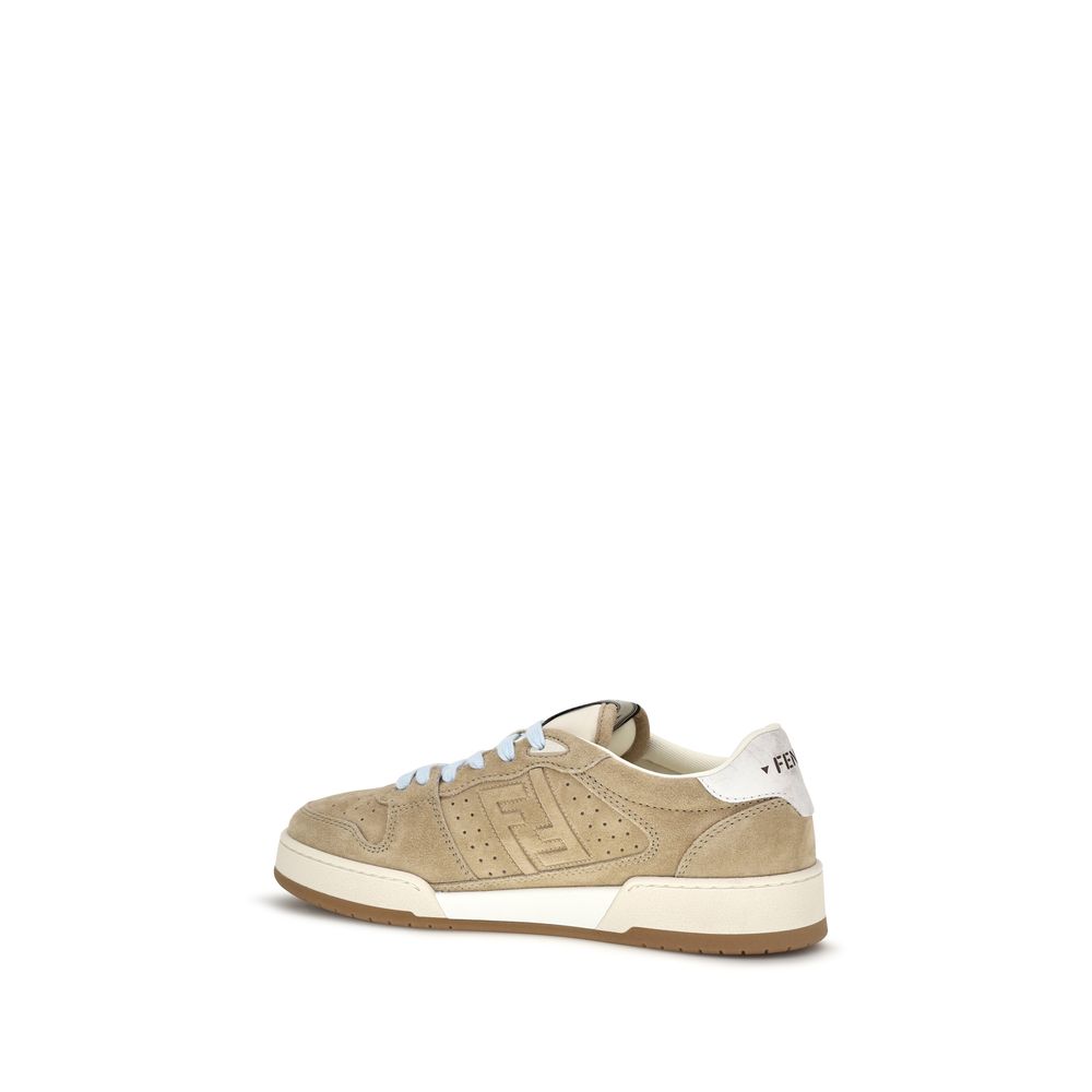 Fendi Beige Calf Leather Bos Taurus Athletic Sneakers