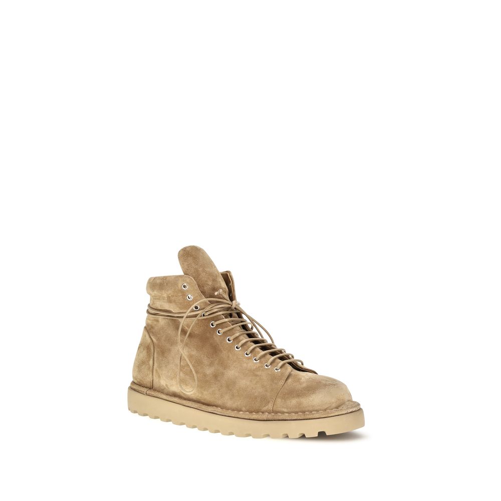 Marsell Beige Calf Leather Bos Taurus Ankle Boots