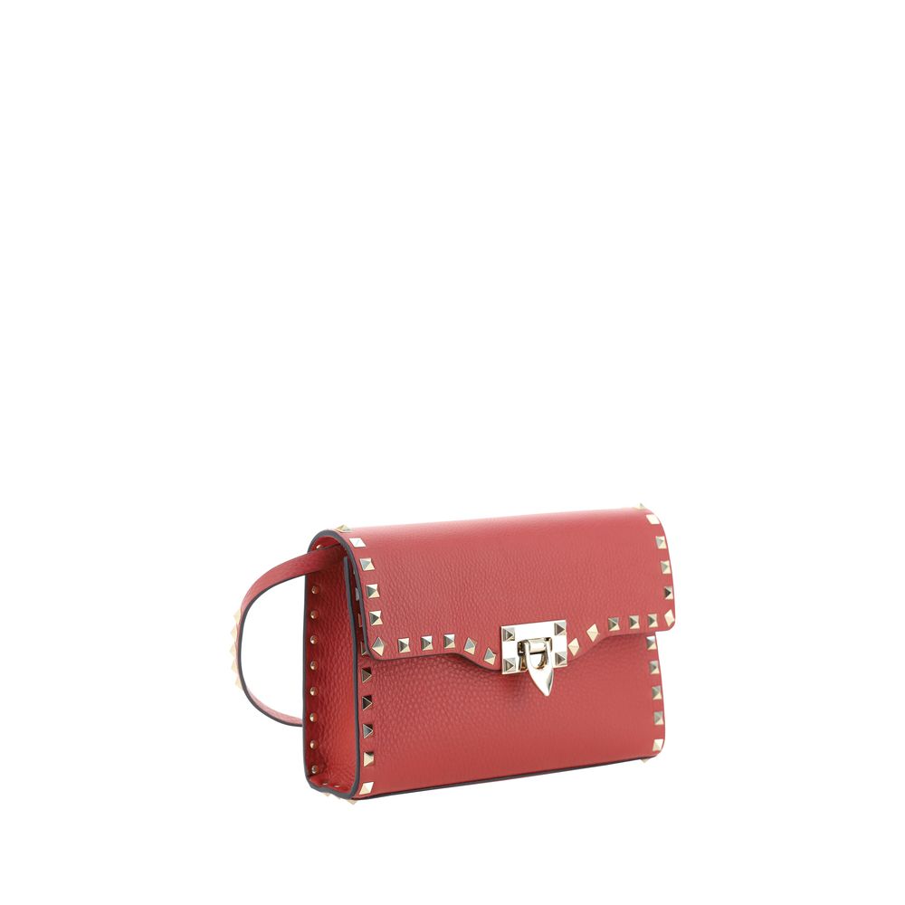 Valentino Garavani Red Calf Leather Bos Taurus Shoulder Bag