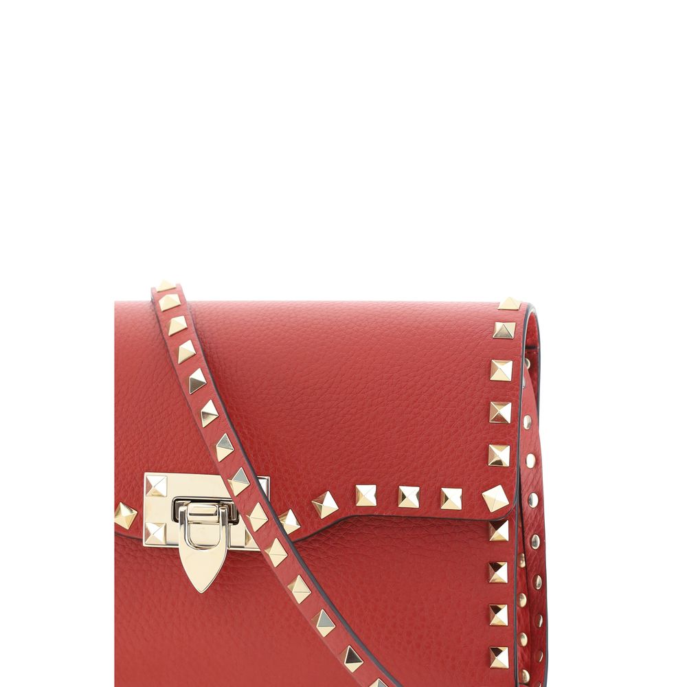 Valentino Garavani Red Calf Leather Bos Taurus Shoulder Bag