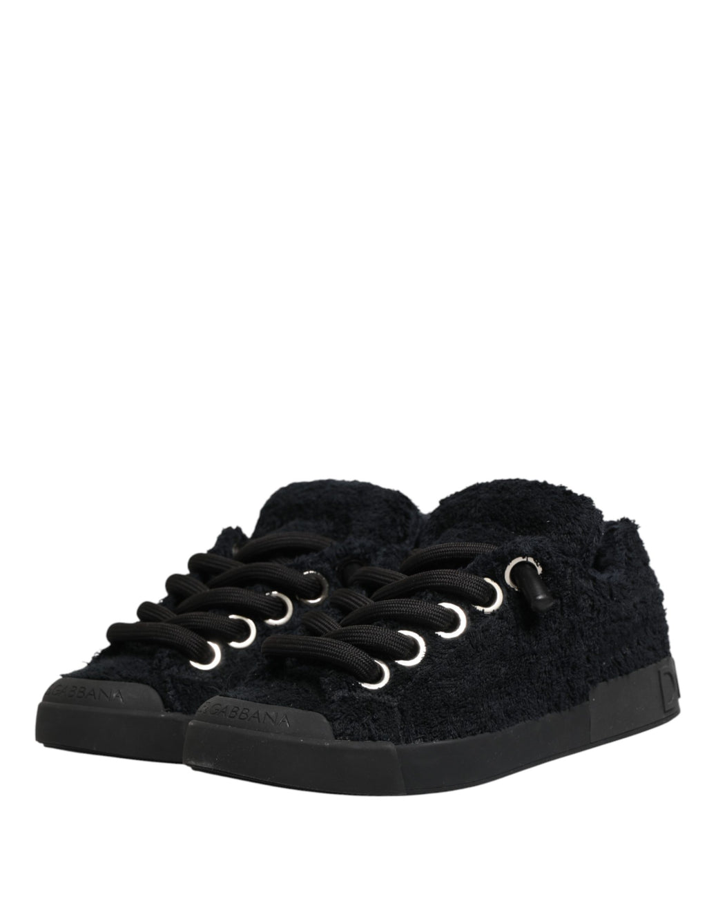 Dolce & Gabbana Black Portofino Lace-Up Sneakers Shoes