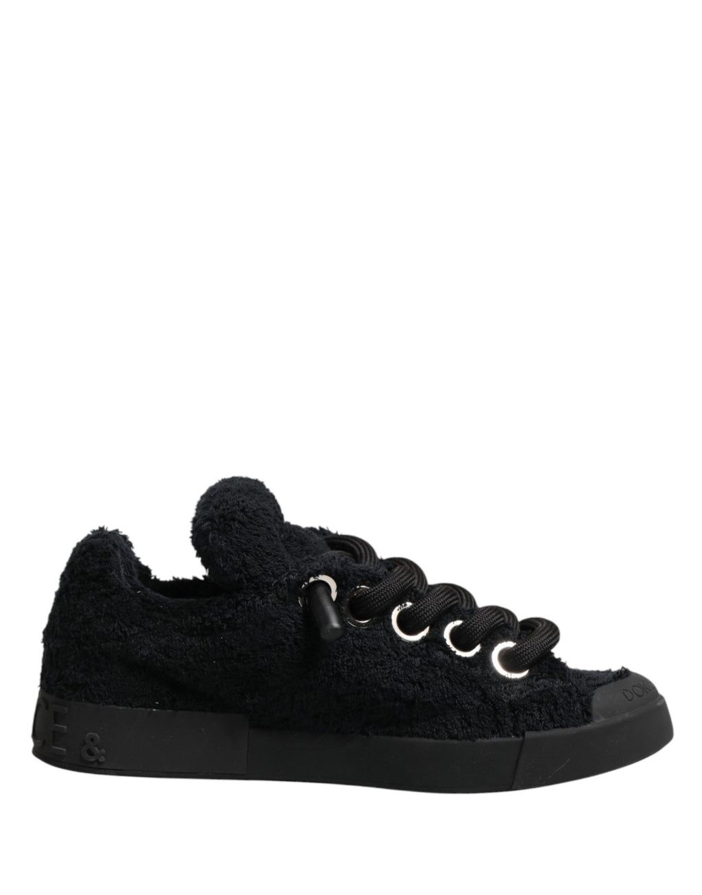 Dolce & Gabbana Black Portofino Lace-Up Sneakers Shoes