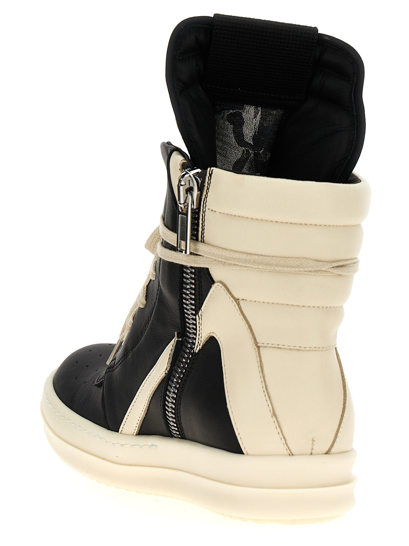 Rick Owens Bicolor Calfskin Athletic Sneakers