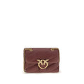 PINKO Bordeaux Calf Leather Bos Taurus Shoulder Bag
