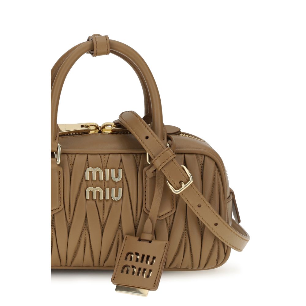 Miu Miu Beige Calf Leather Bos Taurus Shoulder Bag