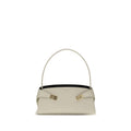 Ferragamo Beige Calf Leather Bos Taurus Shoulder Bag