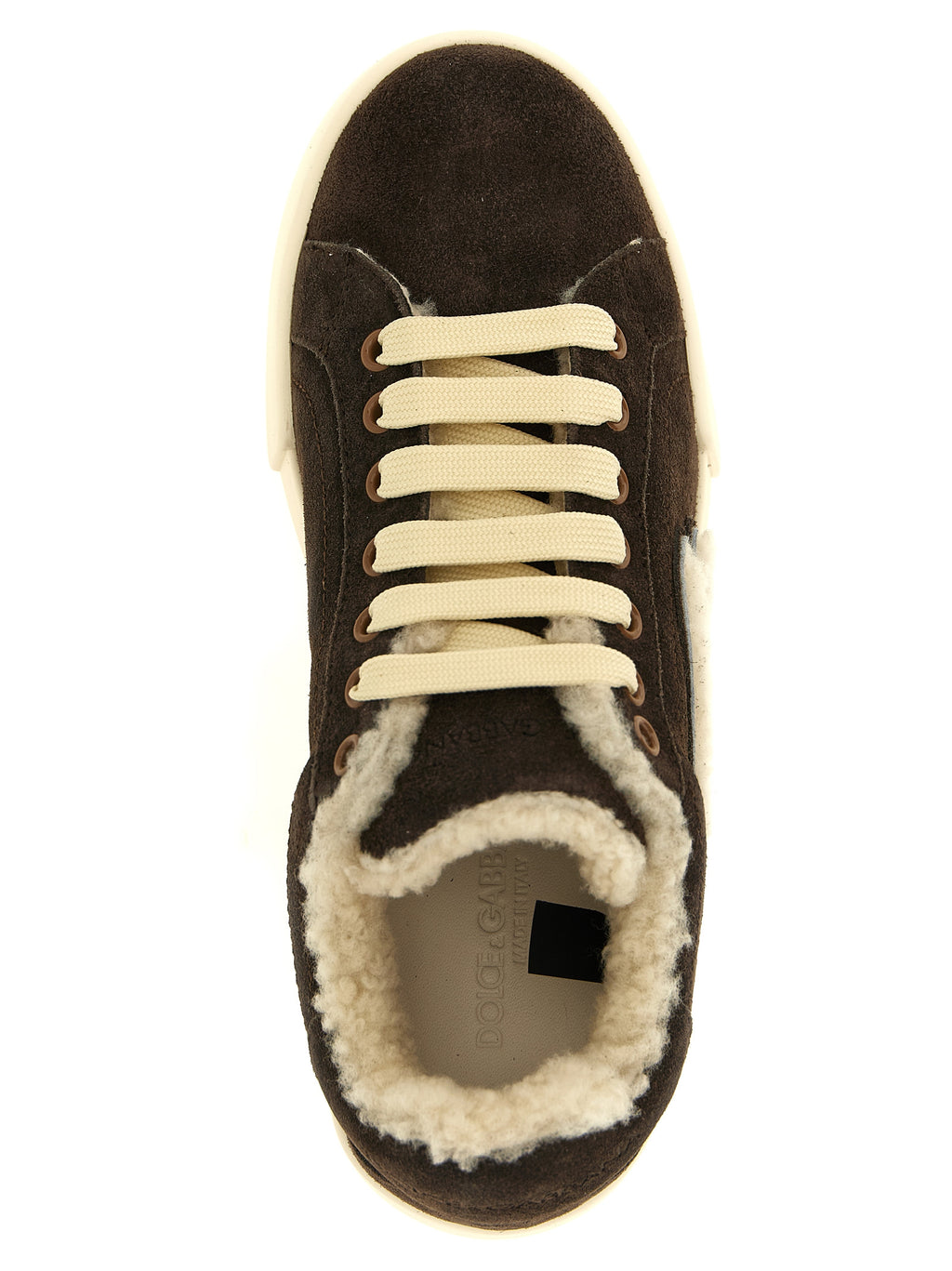 Dolce & Gabbana Brown Calfskin Low Top Sneakers