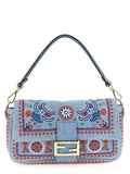 Fendi Blue Cotton Shoulder Bag