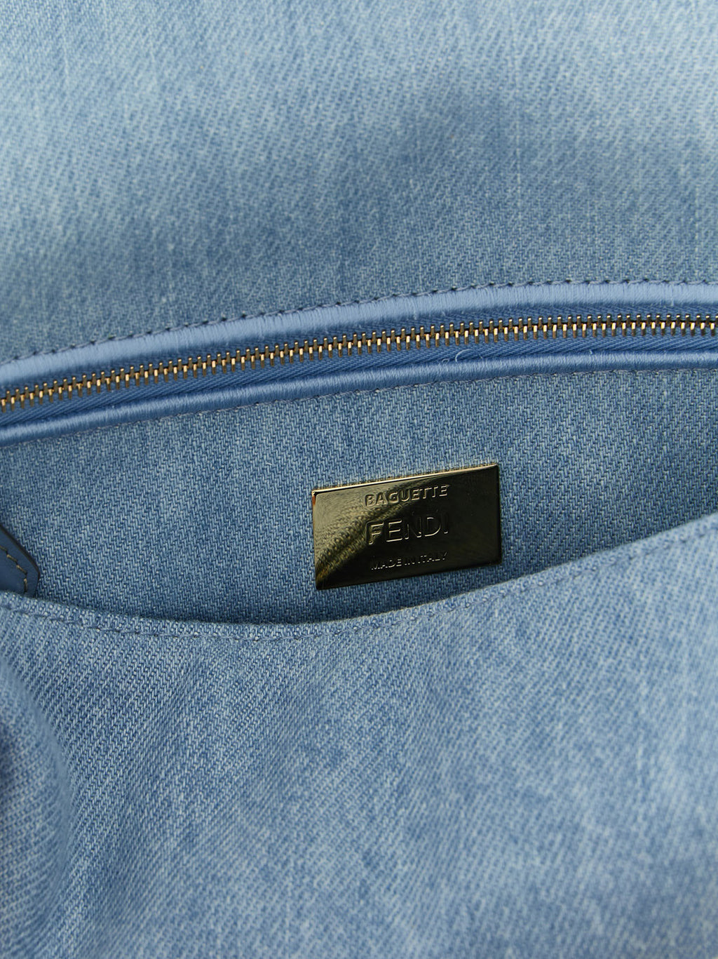 Fendi Blue Cotton Shoulder Bag