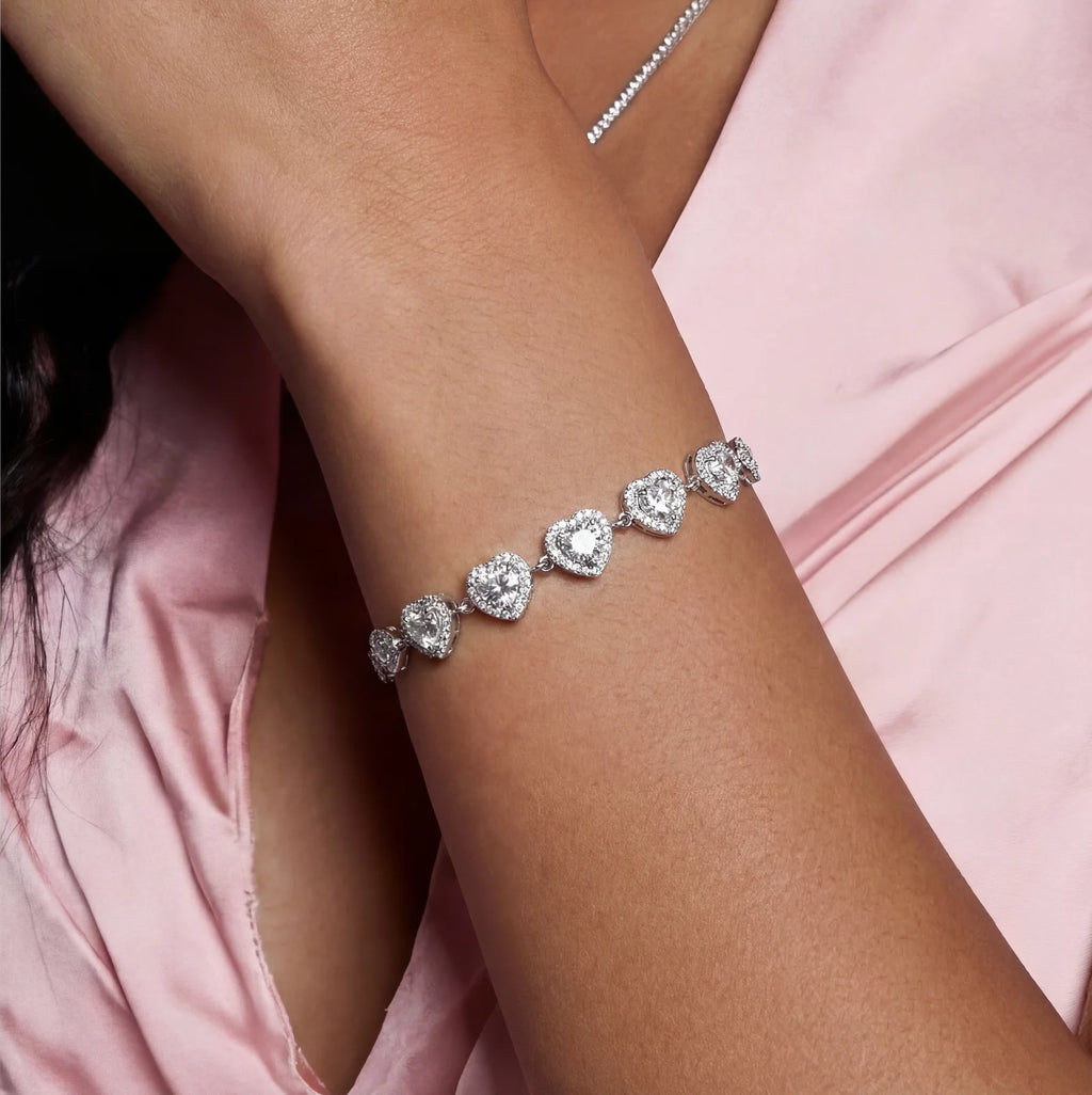 Hearts Moissanite Bracelet by D’Ovesdale