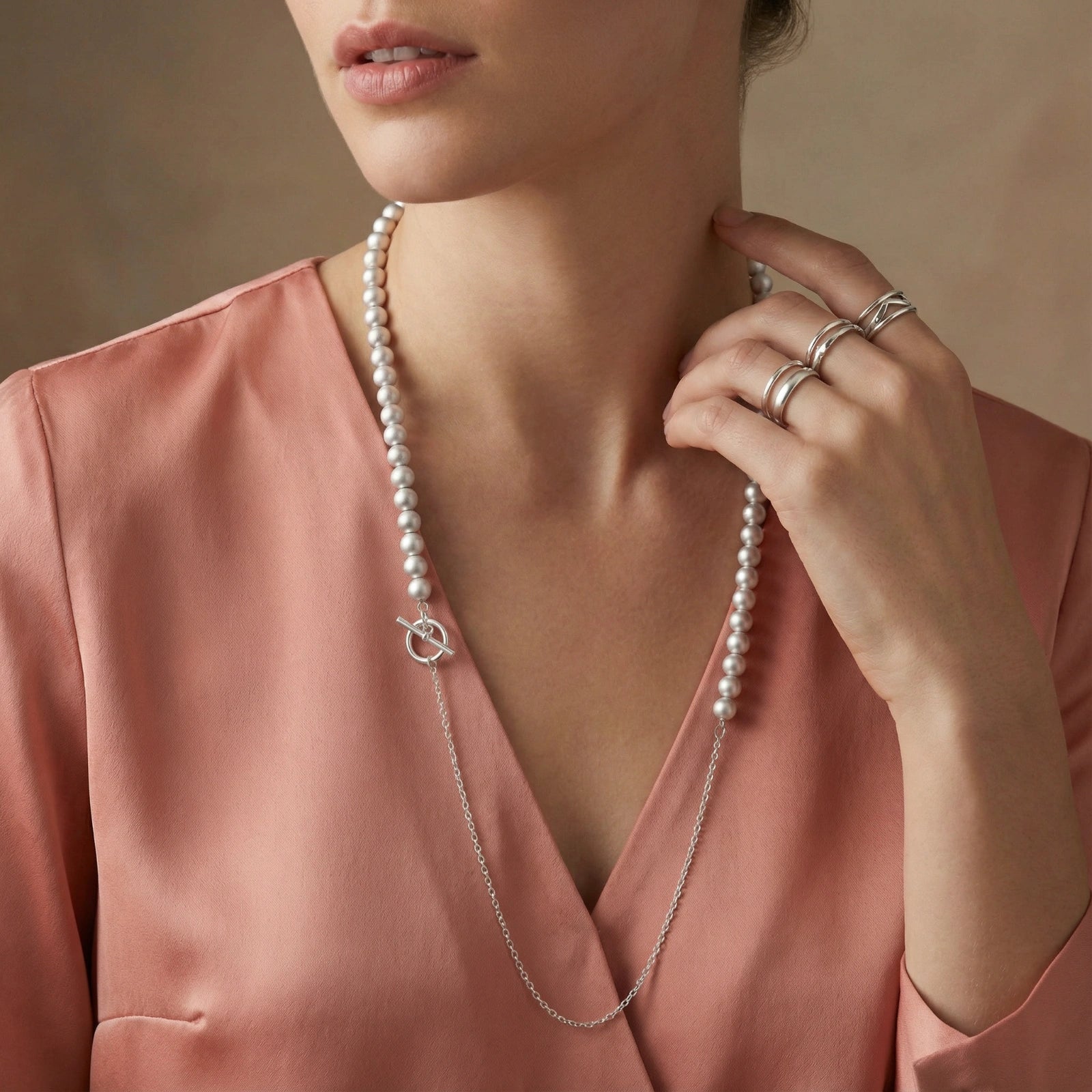 Silver Sphere Gradient Necklace | GL Dowdell