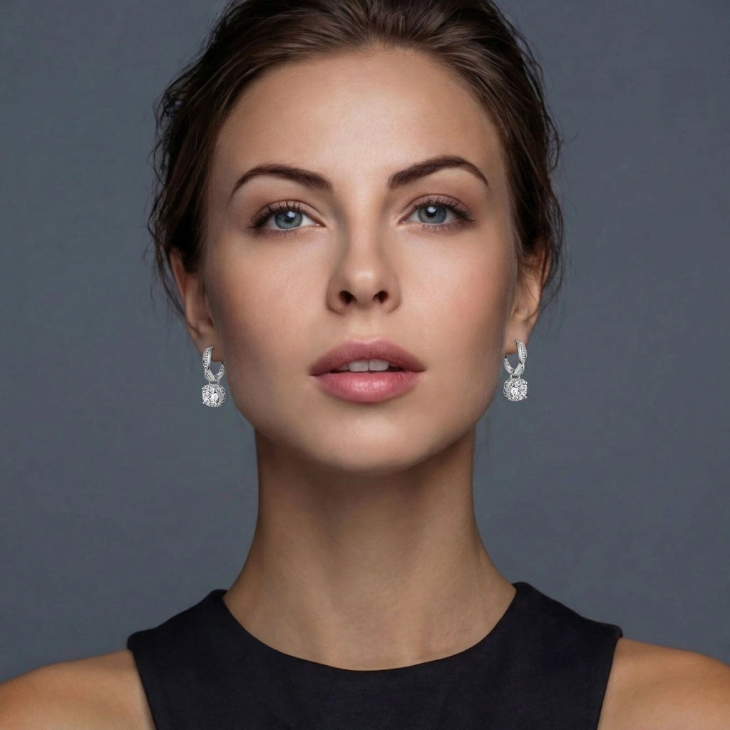 Twisted Infinity Halo Moissanite Earrings | GL Dowdell