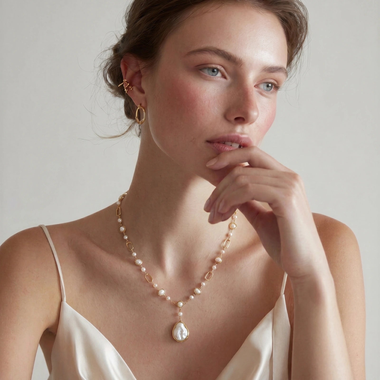 Lumina Pearl Station Necklace | GL Dowdell