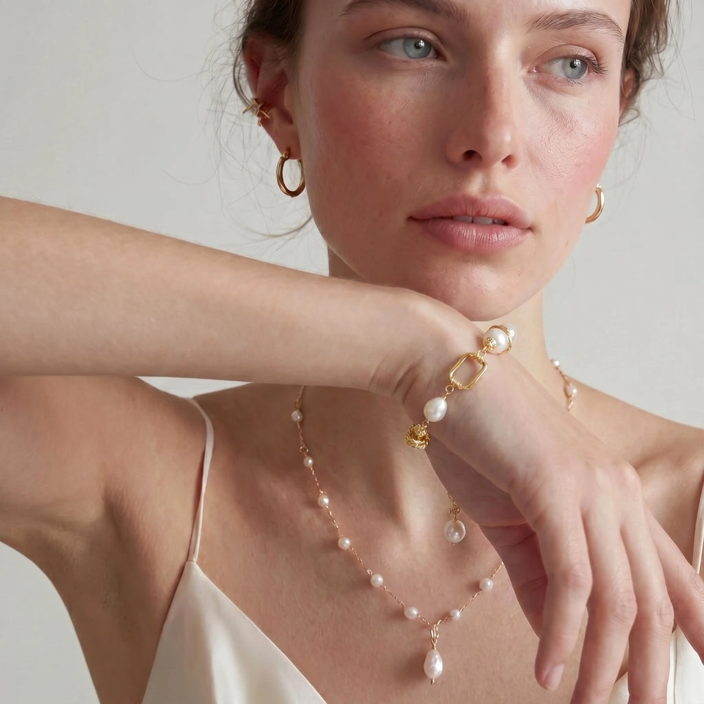 Golden Pearl Chain Bracelet | GL Dowdell
