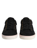 Dolce & Gabbana Black Logo Suede Leather Men Sneakers Shoes