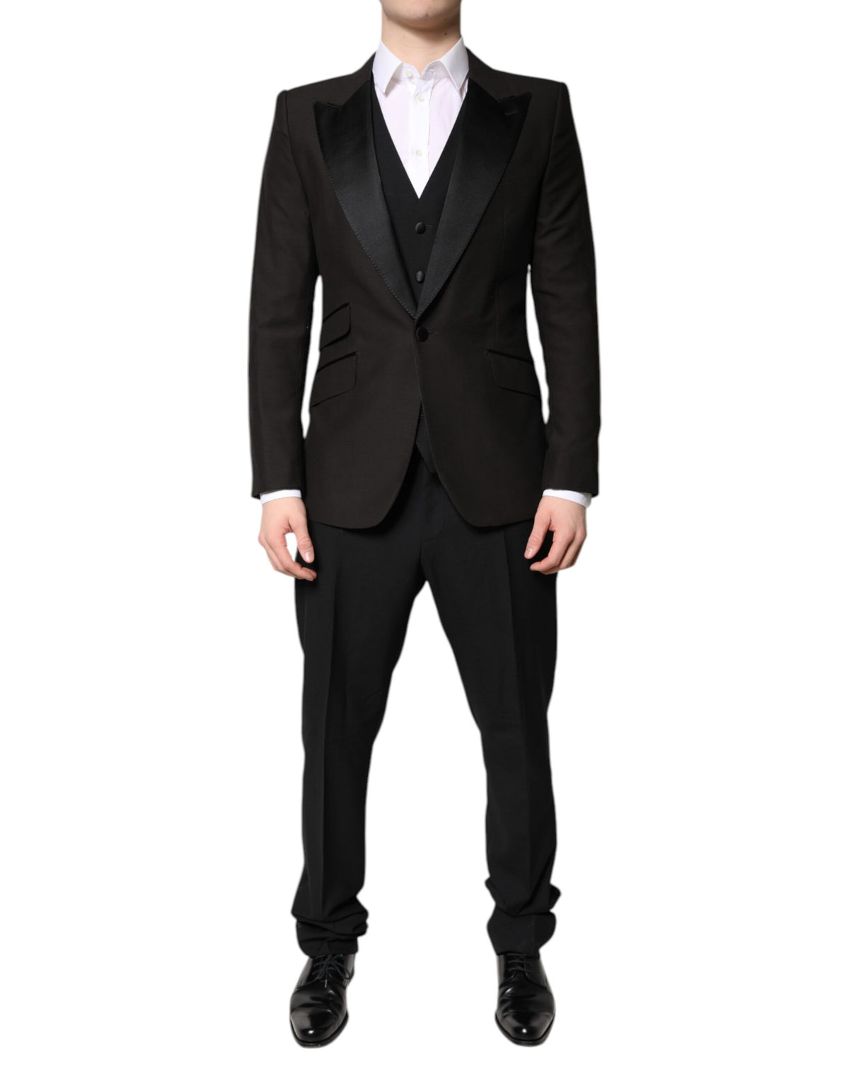 Dolce & Gabbana Dark Gray Single Breasted Formal 3 Piece Suit