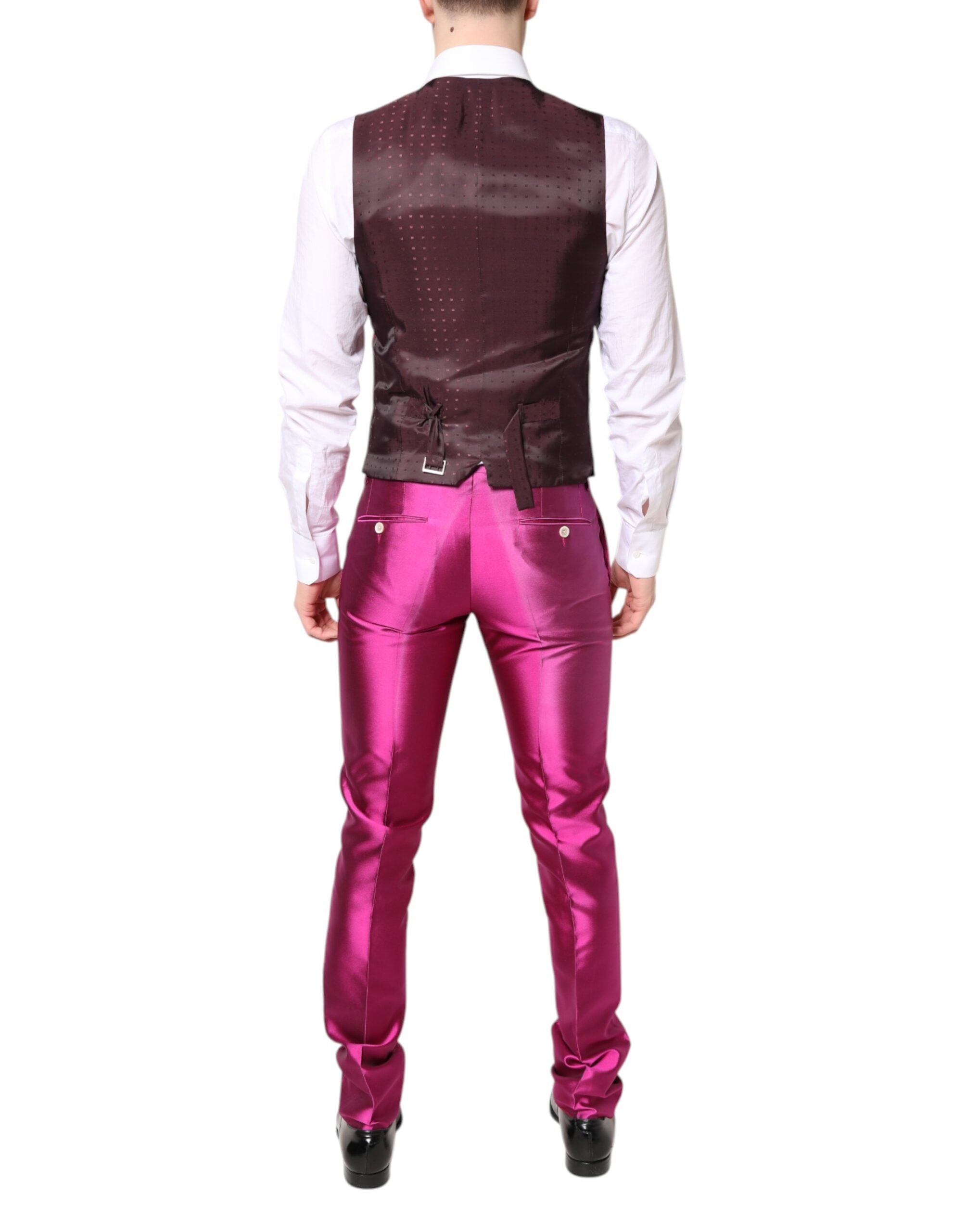 Dolce & Gabbana Pink SICILIA Double Breasted 3 Piece Suit
