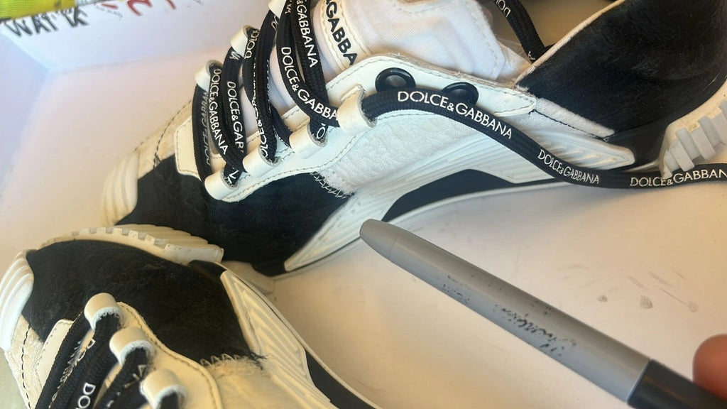 Dolce & Gabbana White Black Low Top NS1 Sneakers Shoes