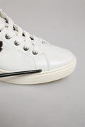 Dolce & Gabbana White Silver Sacred Heart Men Sneakers Shoes