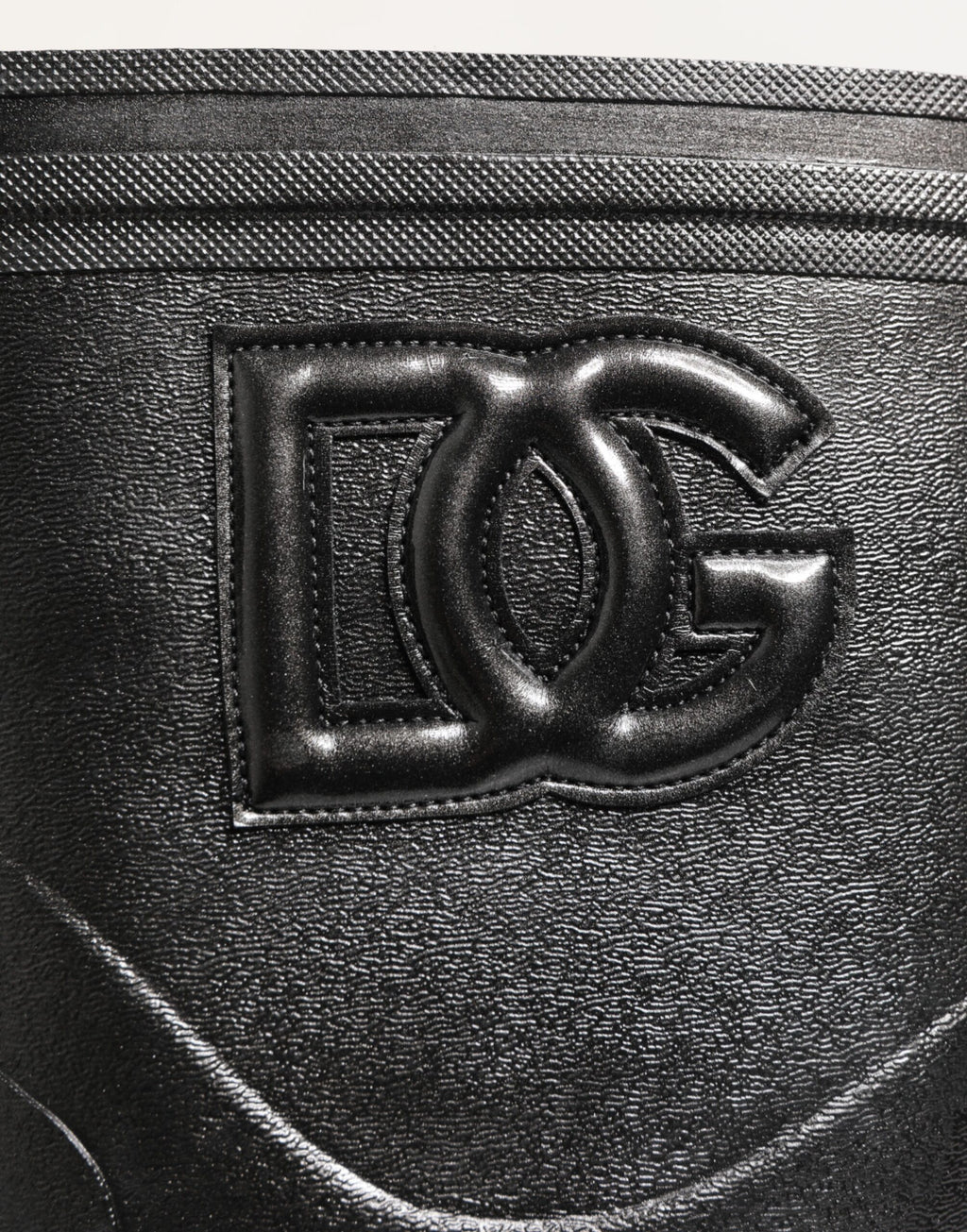 Dolce & Gabbana Metallic Black Pull On Rain Boots Men Shoes