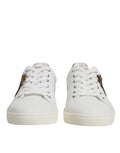 Dolce & Gabbana White Silver Sacred Heart Men Sneakers Shoes