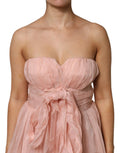 Dolce & Gabbana Pink Silk Chiffon A-line Pleated Midi Dress
