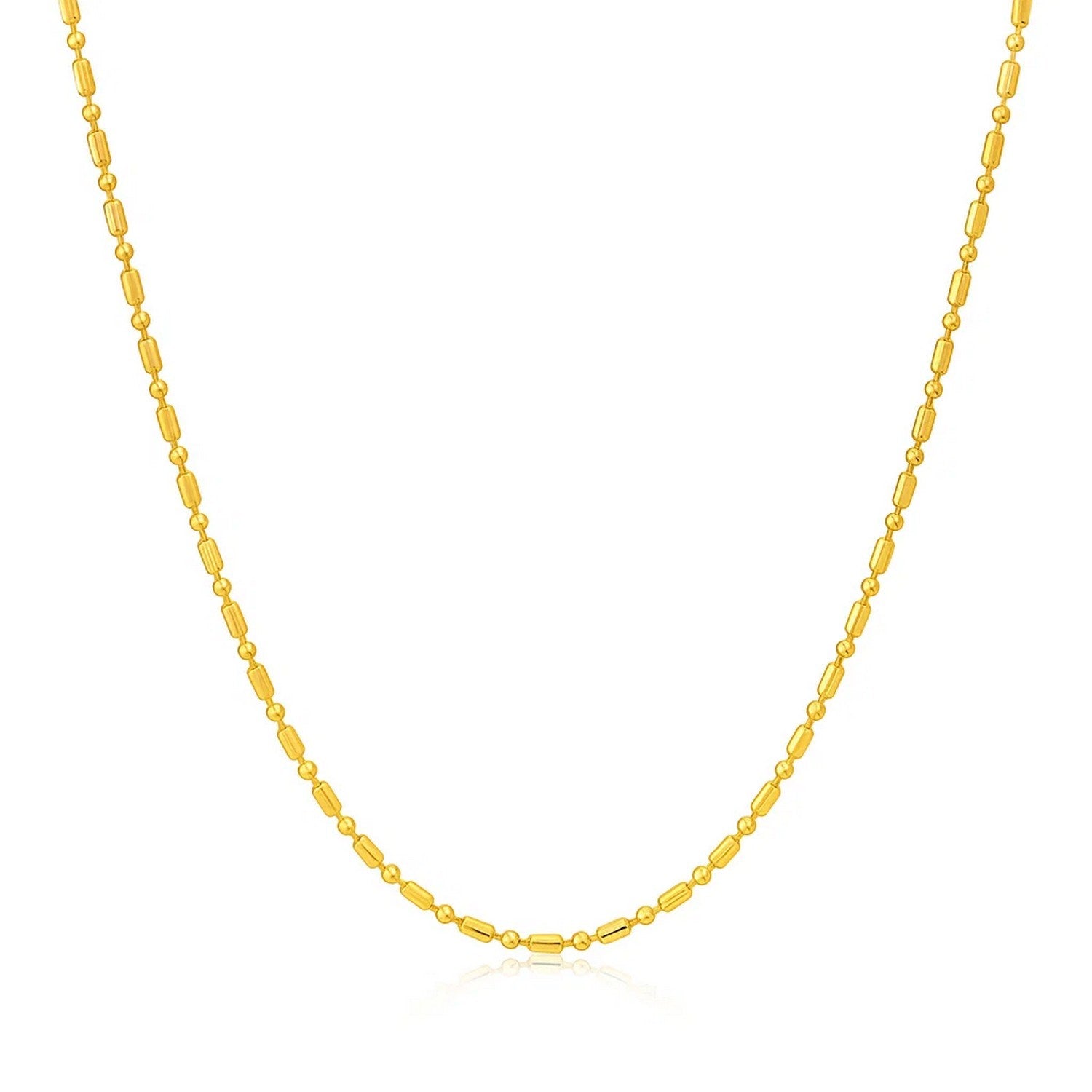 14k Yellow Gold Diamond-Cut Bead Chain (0.90 mm)