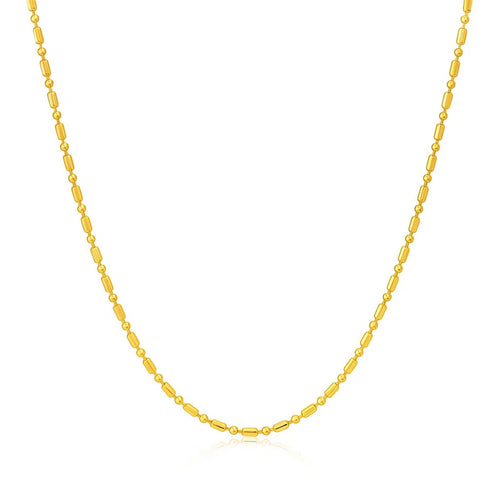14k Yellow Gold Diamond-Cut Bead Chain (0.90 mm)