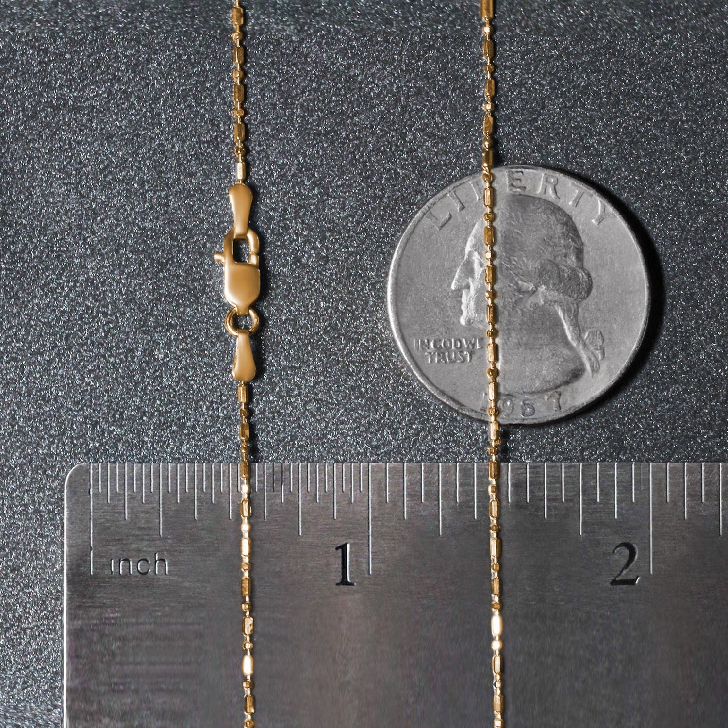 14k Yellow Gold Diamond-Cut Bead Chain (0.90 mm)