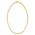 14K Yellow Gold Charm Lock Paperclip Chain
