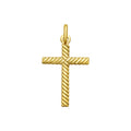 14K Yellow Gold Cable Cross Pendant
