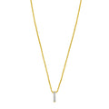 14K Yellow Gold Mini Diamond I Initial Pendant Necklace