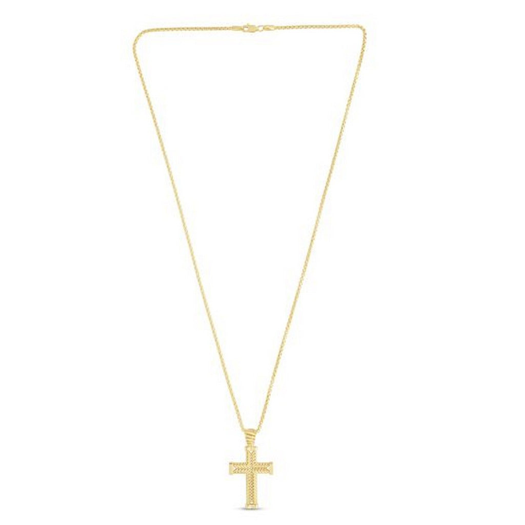 14K Yellow Gold Polished Cross Pendant